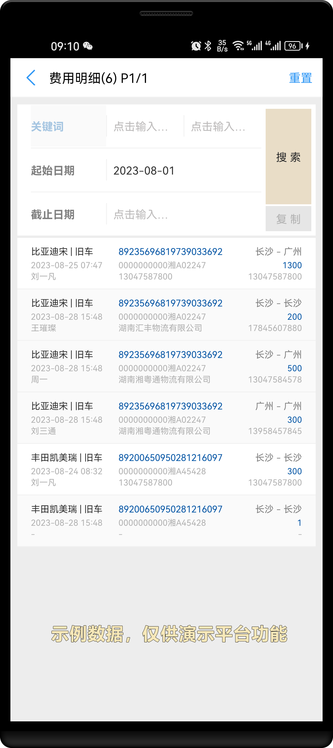 费用明细